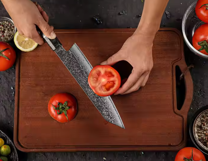 Black Cuchillo Acero Damasco 7"