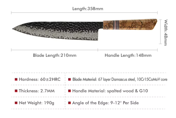 Orion Cuchillo Damasco 8"