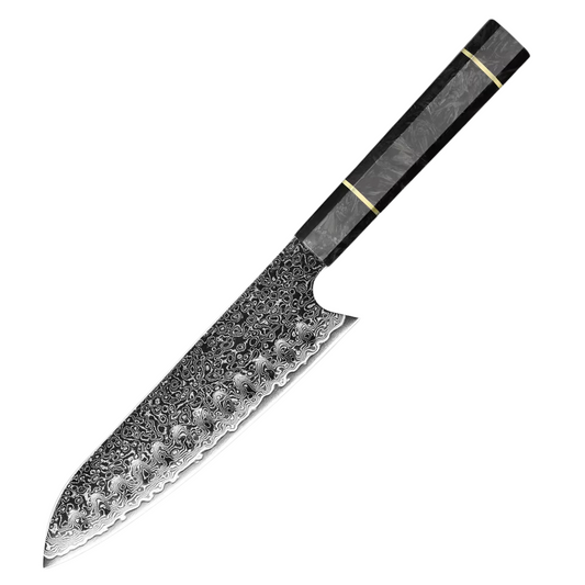Black Cuchillo Acero Damasco 7"